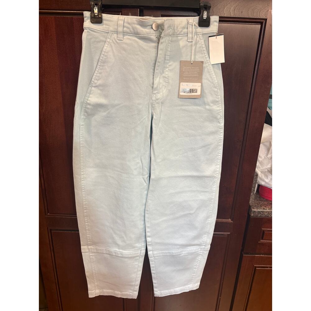 Everlane Utility Barrel Jeans Light Wash Cropped Tapered Denim Size 0 NWT